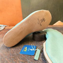 Werner1911 Hausschuh Bio-Ballerina in mint mit Ledersohle