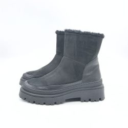Werner1911 Bio-Schneeboot Königspinguin schwaz mit Nappa und Nubukleder