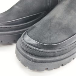 Werner1911 Bio-Schneeboot Königspinguin schwaz mit Lederdetails