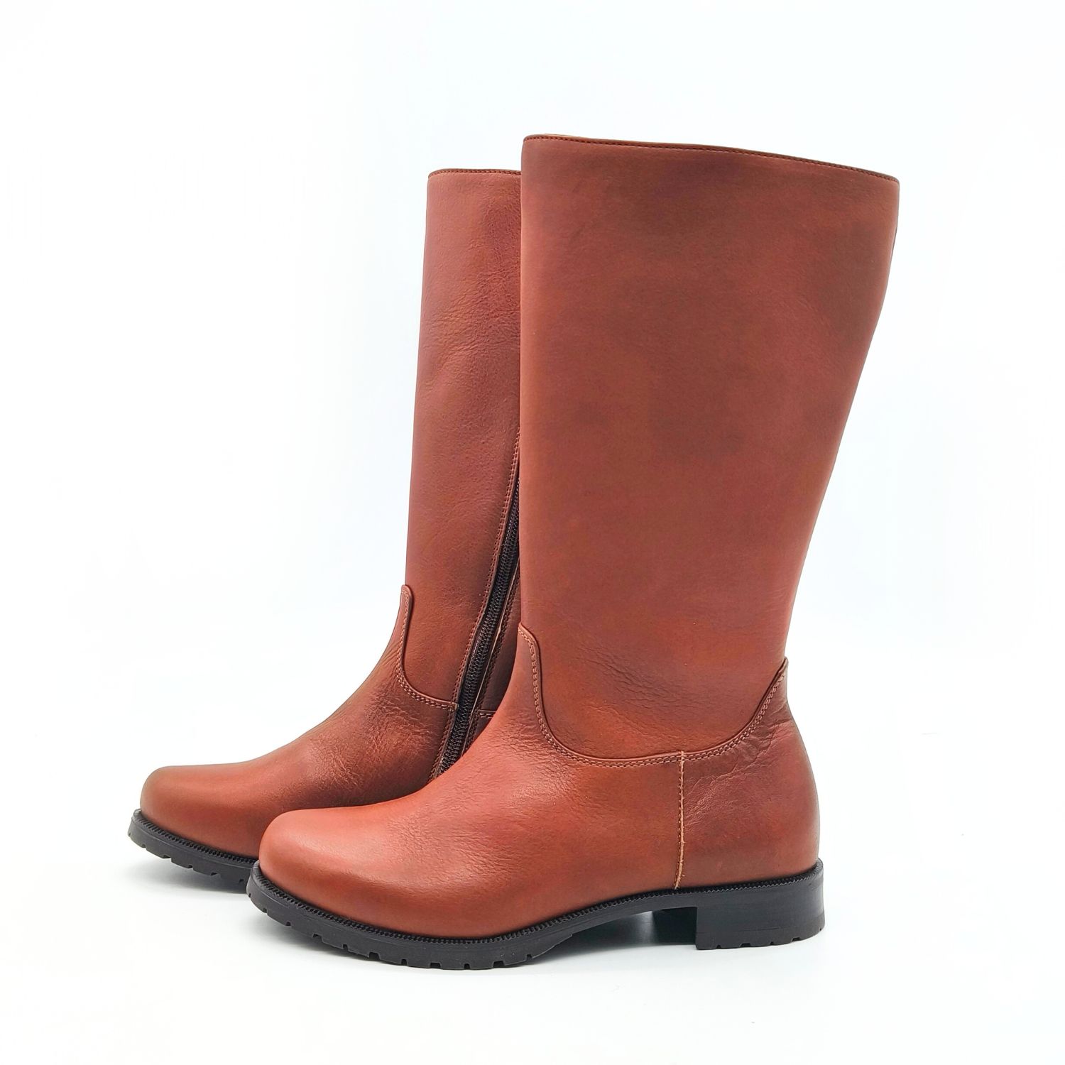 Werner1911 Bio-Stiefel mit hohem Schaft Komori in kastanienbraun mit Reißverschluss