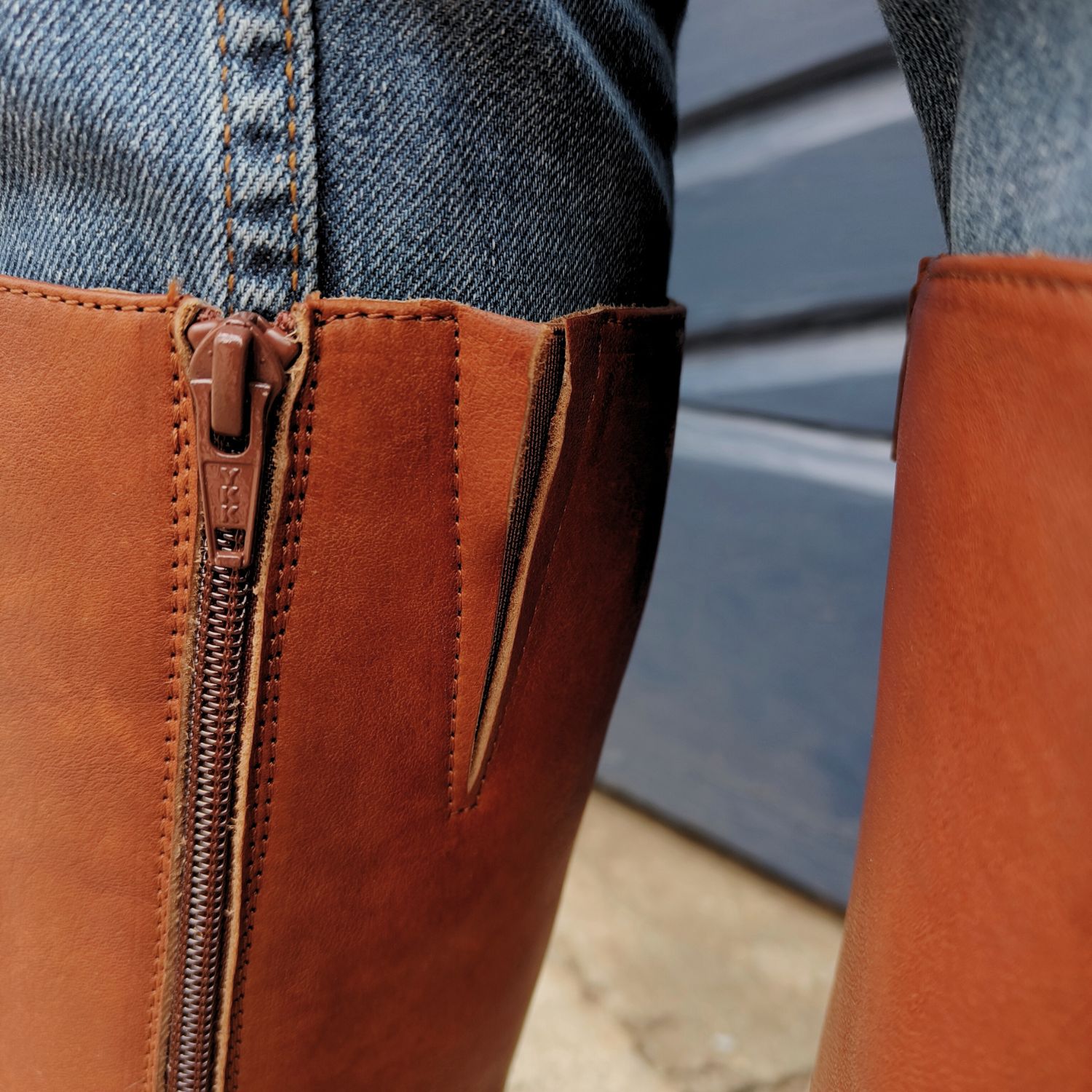 Werner 1911 Bio Stiefel mit hohem Schaft Komori in Kastanienbraun mit Elastic-Schlitz und Reißverschluss