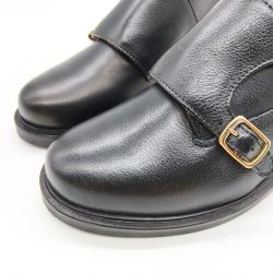 Werner1911 Halbschuh Doppel Monk Sturmvogel schwarz aus Bioleder