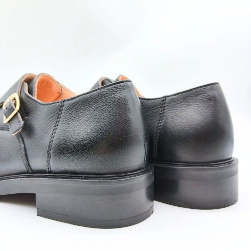 Werner1911 Halbschuh Doppel Monk Sturmvogel schwarz mit leichtem Absatz