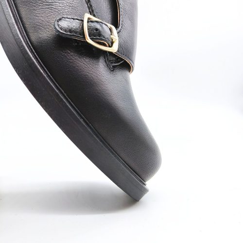 Werner1911 Halbschuh Doppel Monk Sturmvogel schwarz mit runder Spitze