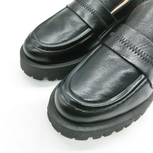 Werner1911 Bio Chunky Loafer Uferschwalbe in schwarz mit Wulstnaht