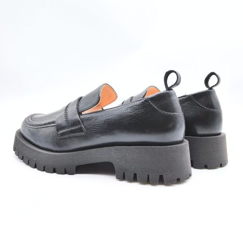 Werner1911 Bio Chunky Loafer Uferschwalbe in schwarz mit Anziehschlaufe
