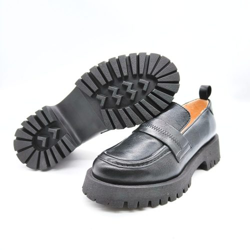 Werner1911 Bio Chunky Loafer Uferschwalbe in schwarz mit Profilsohle