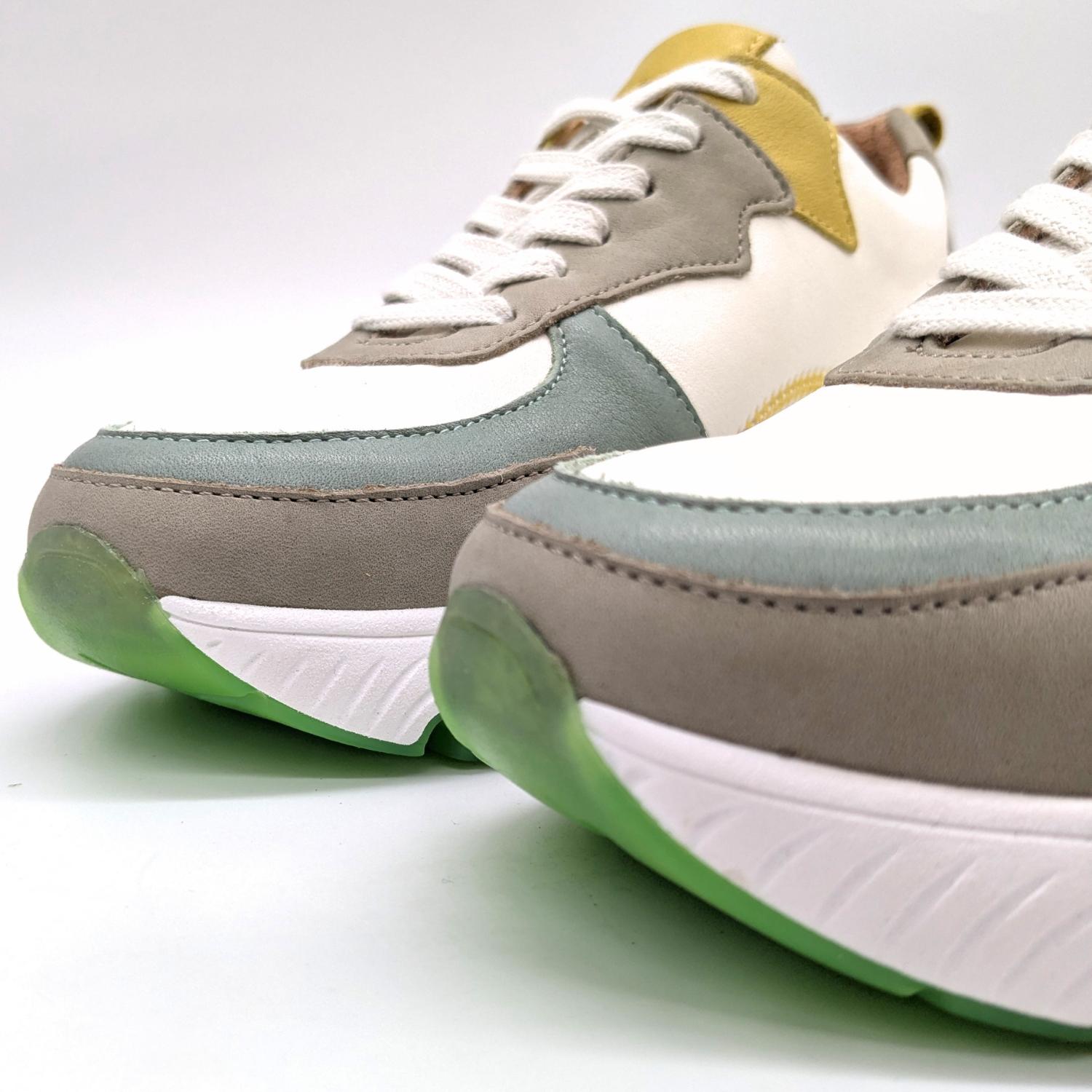 Werner 1911 Bio-Sneaker Buchfink grün Mix mit runder Spitze