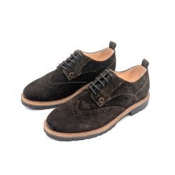 Werner 1911 Bio-Schnürschuh Angus in Mokka Velourleder