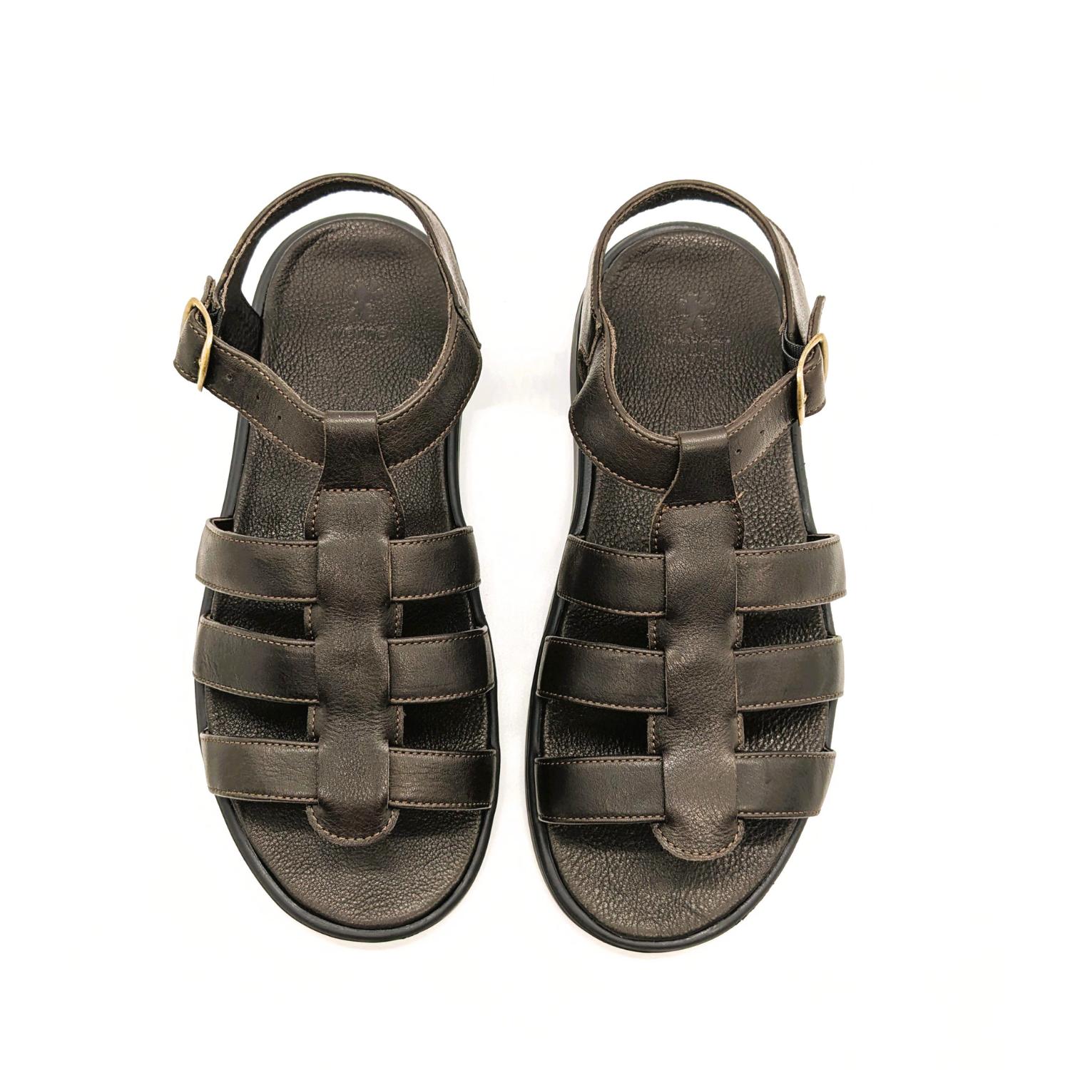 Werner 1911 Herren Bio-Römersandale in Mokka Nappaleder