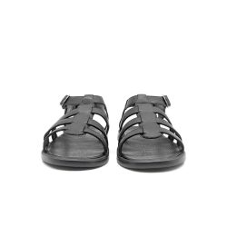 Werner 1911 Herren Bio-Römersandale in Schwarz mit runder Spitze