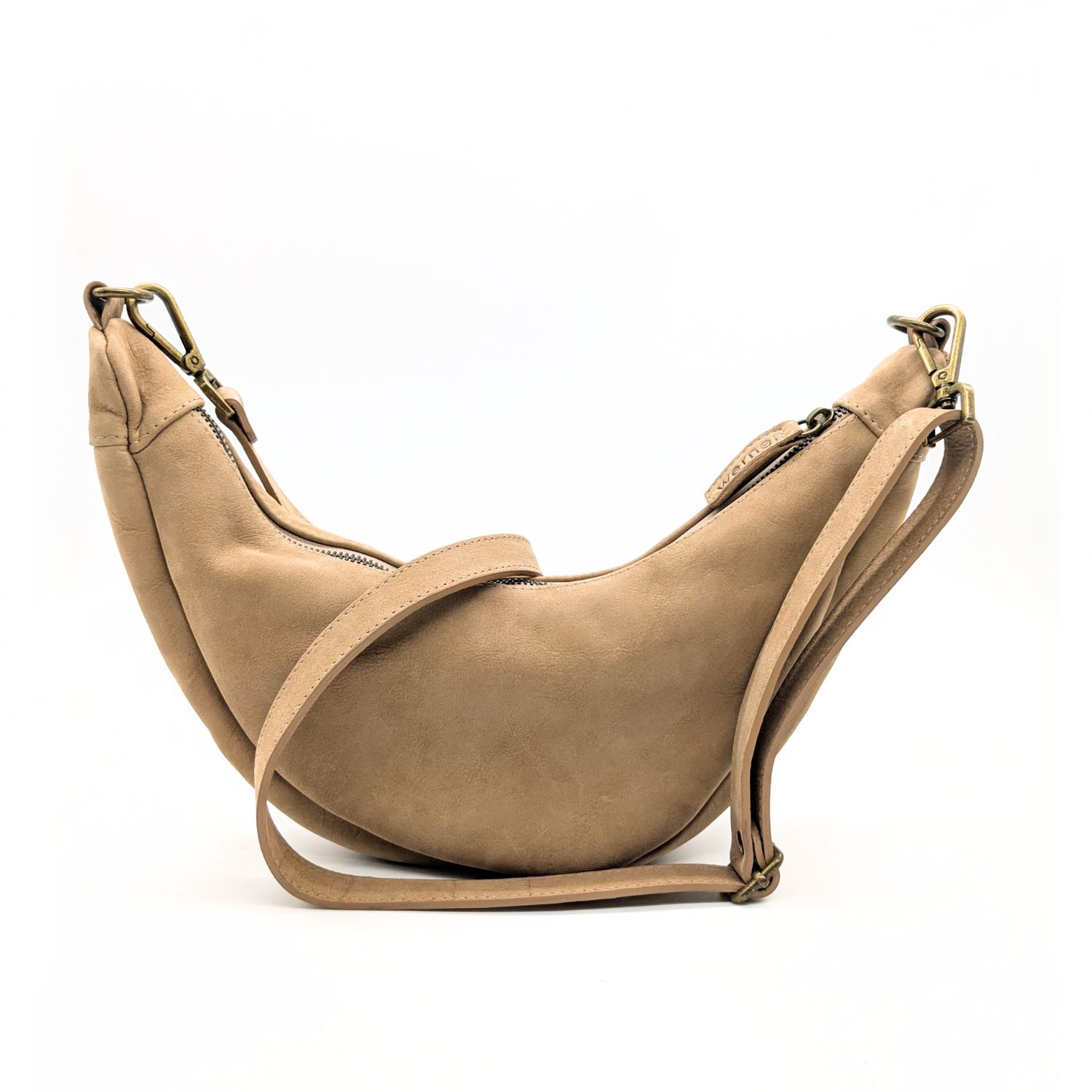 Werner 1911 Croissant Bag Fleckenstein beige Nubukleder