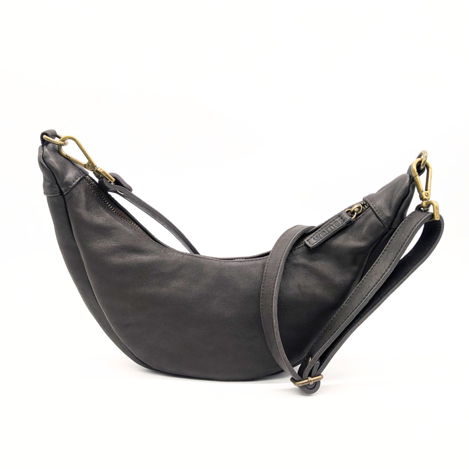 Werner 1911 Croissant Bag Fleckenstein in mokka Nappaleder