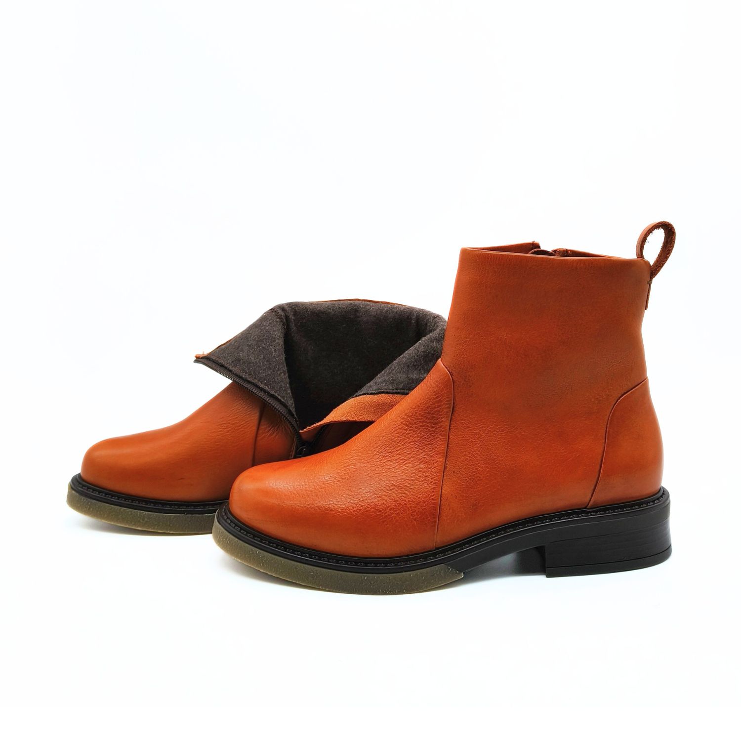 Winterstiefel mit Lodenfutter - Opossum - dunkles orange – Bild 3