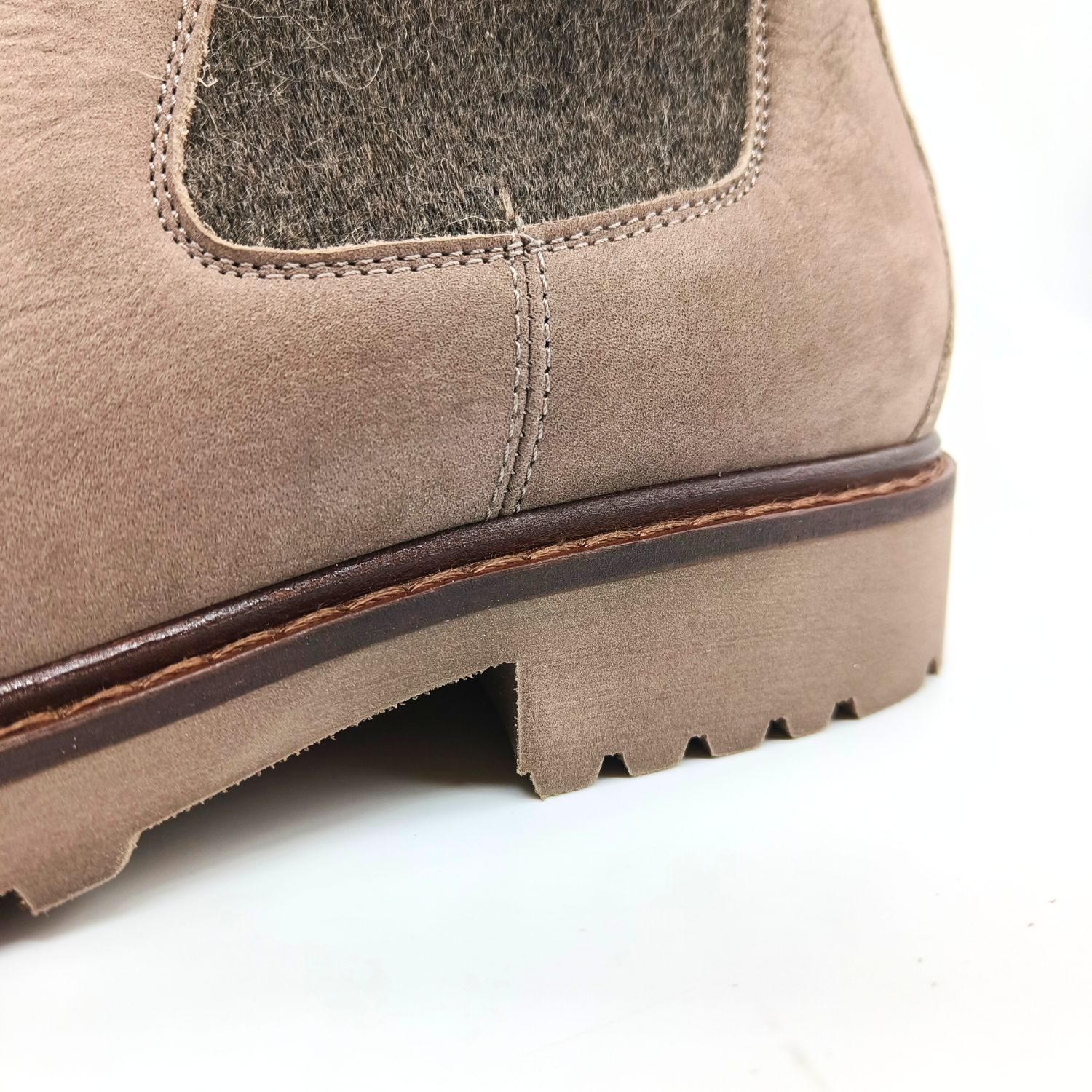 Werner 1911 Herren Bio Chelsea Boot Tüpfelhyäne taupe mit Profilsohle