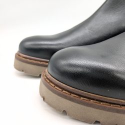 Werner 1911 Bio Chelsea Boots Herren Tüpfelhyäne schwarz mit Steppnaht an der Sohle