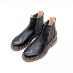 Werner 1911 Bio Chelsea Boots Herren Tüpfelhyäne schwarz Nappaleder