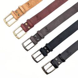 Werner 1911 breiter Bio-Ledergürtel Schwarzbach mit Branding