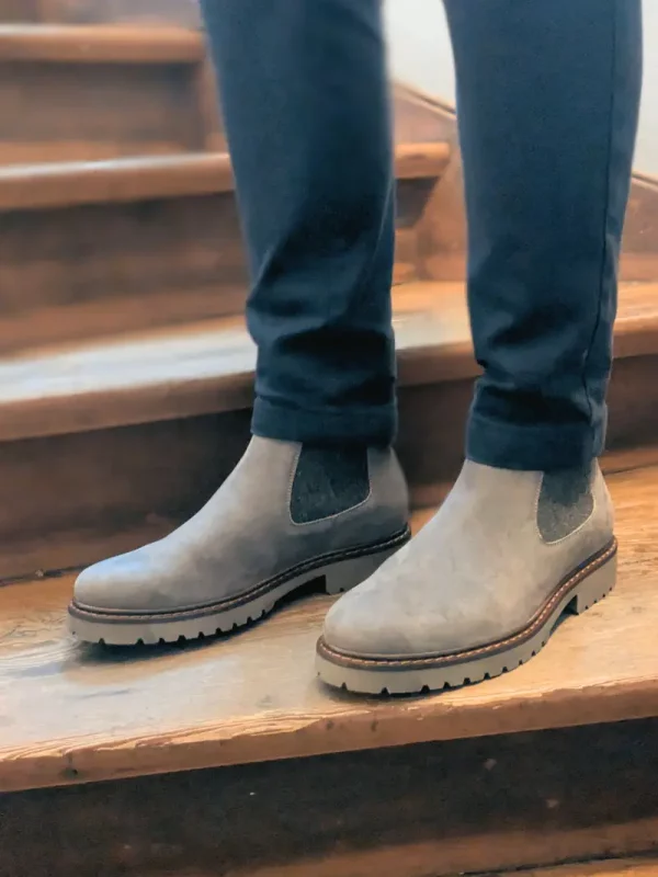 Werner 1911 Herren Bio Chelsea Boot Hyäne in Taupe Mobile Banner