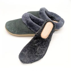 Werner 1911 Bio-Hausschuh Faultier in Grau Velour mit herausnehmbarer Einlage