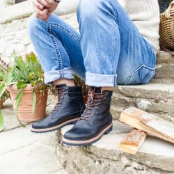 Werner 1911 Herrenstiefel aus Bioleder - Hirsch in schwarz aus Nappaleder