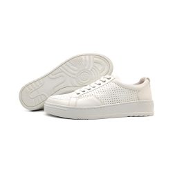Werner 1911 Bio-Sneaker Amsel in Naturweiß mit flacher Sohle
