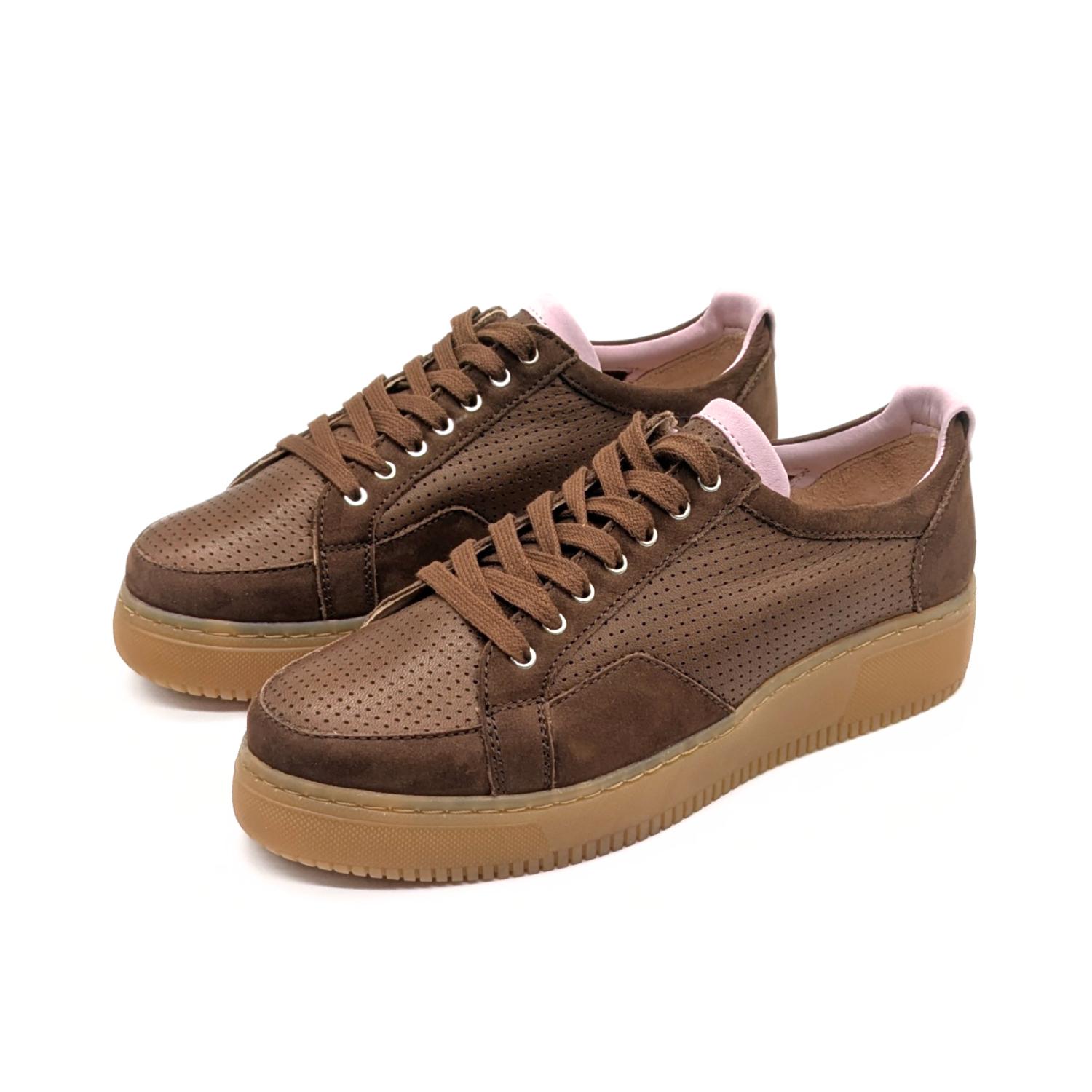 Werner 1911 Bio-Sneaker Amsel in Cognac mit Perforation
