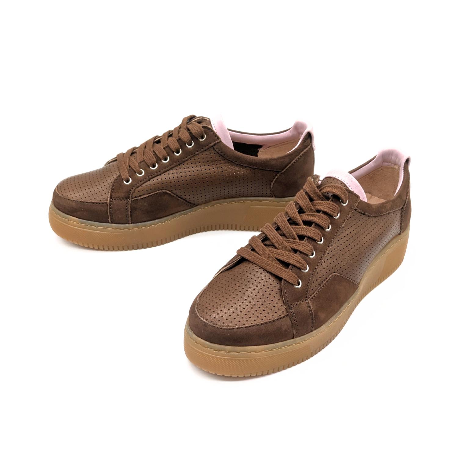 Werner 1911 Bio-Sneaker Amsel in Cognac mit Schnürung