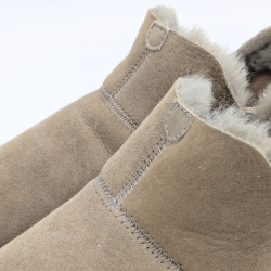 Werner 1911 B-Ware Low Boot mit Lammfellfutter in taupe mit Lederdetails