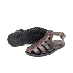 Werner 1911 Herren Bio-Römersandale in mokka mit profilierter Sohle