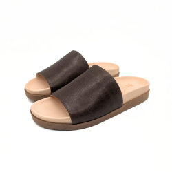 Werner 1911 Pantolette mit ergonomischem Fußbett Hundsrose in mokka aus Nappaleder