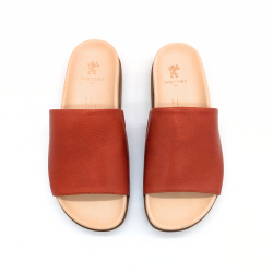 Werner 1911 Pantolette mit ergonomischem Fußbett in rostrot aus Nappaleder