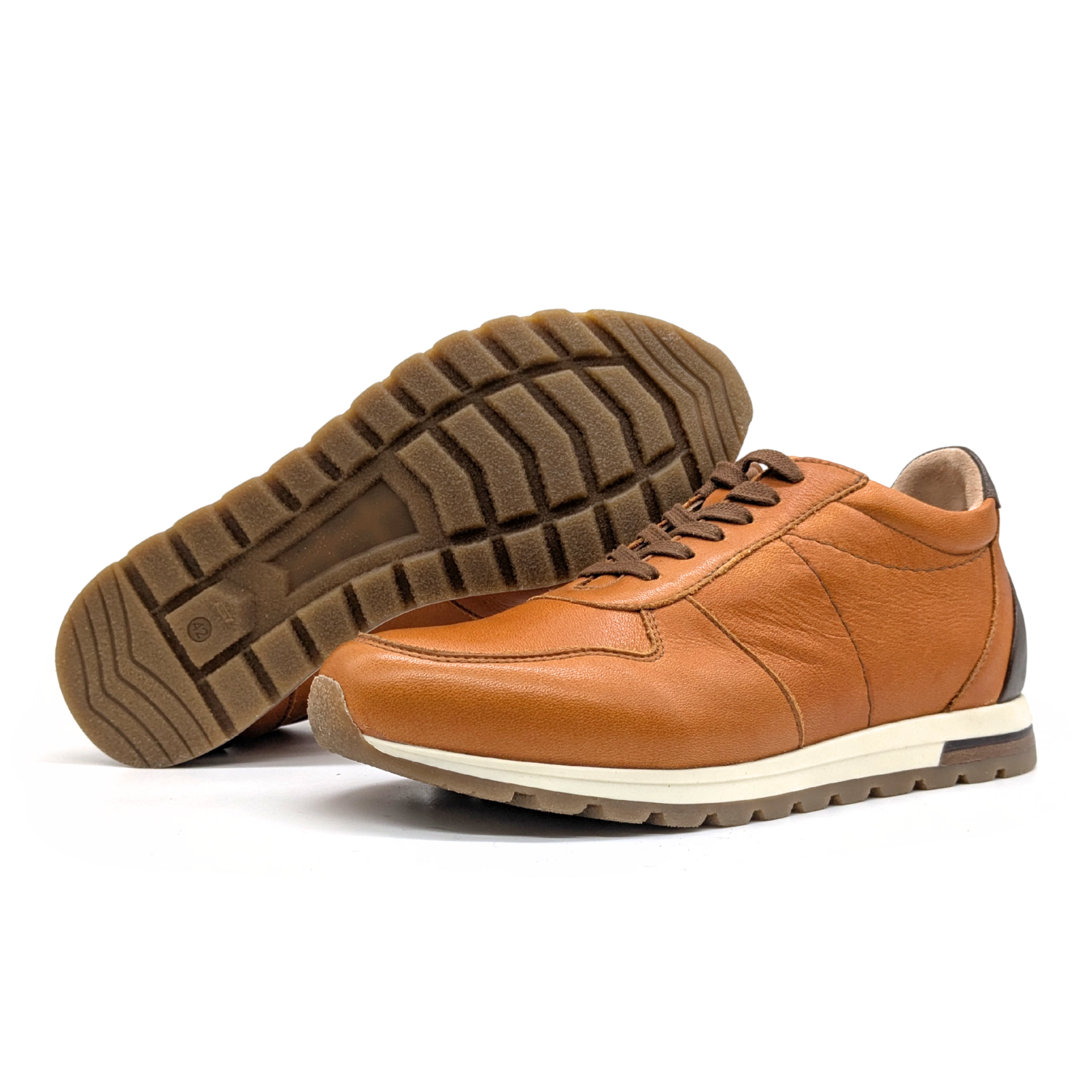 Werner 1911 Herren Bio-Sneaker Karakara aus Nappaleder in dunklem Orange mit sportlicher Sohle