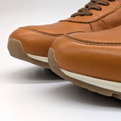 Werner 1911 Herren Bio-Sneaker Karakara aus Nappaleder in dunklem Orange mit runder Spitze