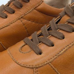 Werner 1911 Herren Bio-Sneaker Karakara aus Nappaleder in dunklem Orange mit Schnürung