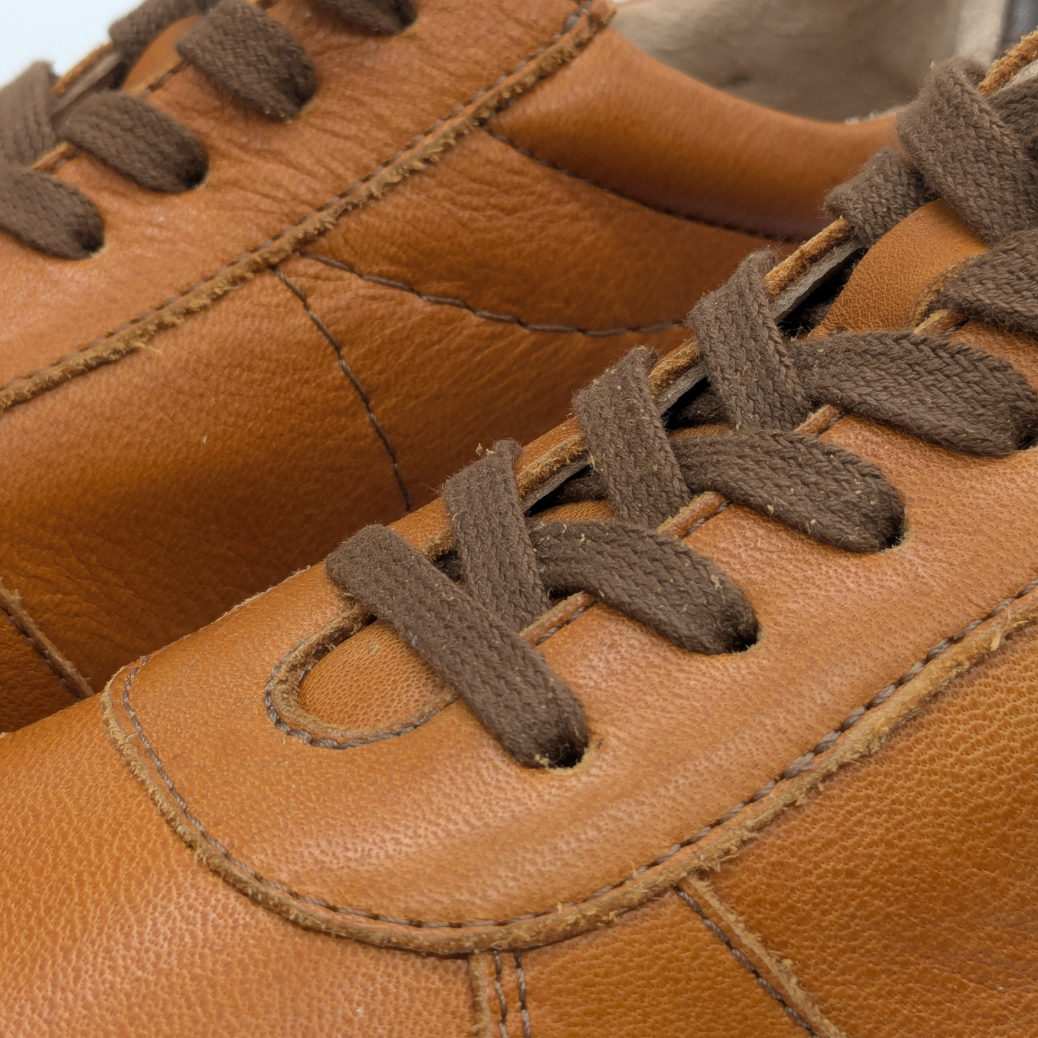 Werner 1911 Herren Bio-Sneaker Karakara aus Nappaleder in dunklem Orange mit Schnürung