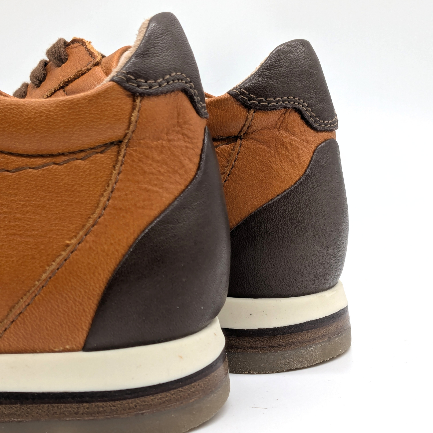 Werner 1911 Herren Bio-Sneaker Karakara aus Nappaleder in dunklem Orange mit Details in Mokka