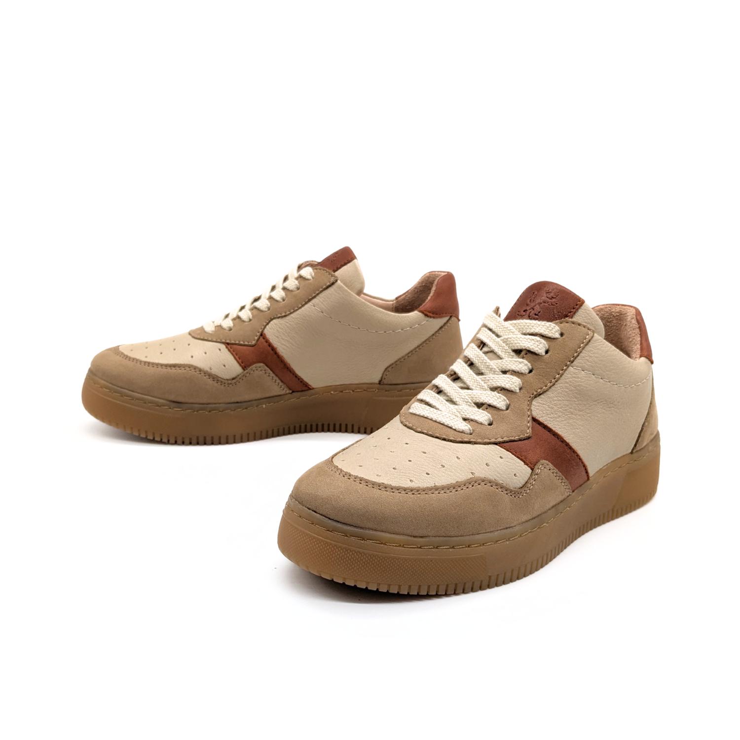 Werner 1911 Bio-Sneaker Nandu Karamell Mix mit Nappa- und Nubukleder
