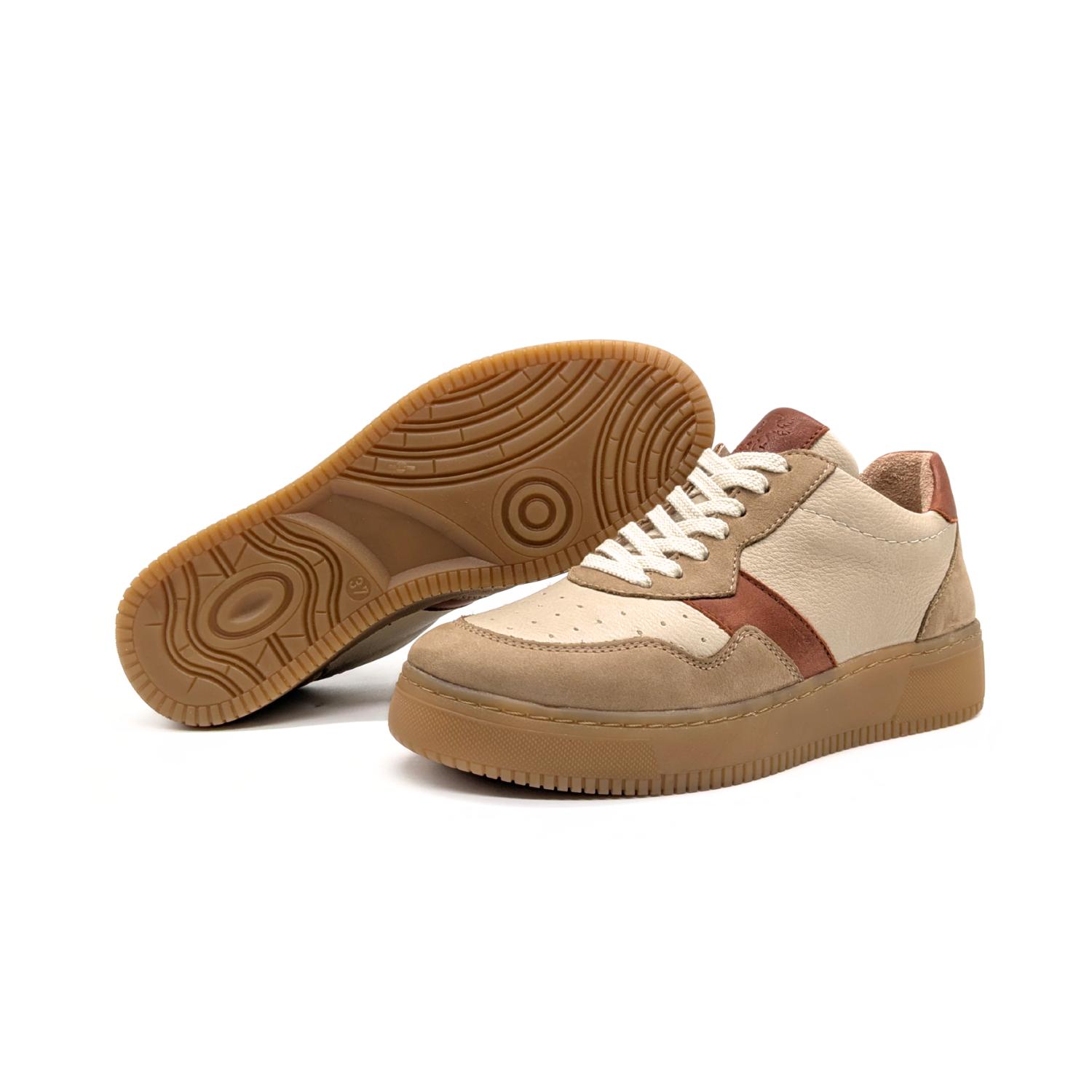Werner 1911 Bio-Sneaker Nandu Karamell Mix mit Plateausohle