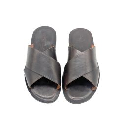 Werner 1911 Herren Bio-Pantolette in mokka mit Decksohle aus Bioleder