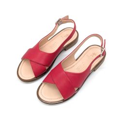 Werner 1911 Bio-Sandale Surfinia in rot mit überkreuzten Riemen