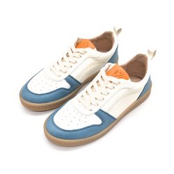 Werner 1911 Bio-Sneaker Weidenammer in bunt (weiß, hellblau, orange) mit Naturlederfutter