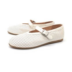 Werner 1911 Bio-Ballerina Weißdorn mit Perforierung in naturweiß