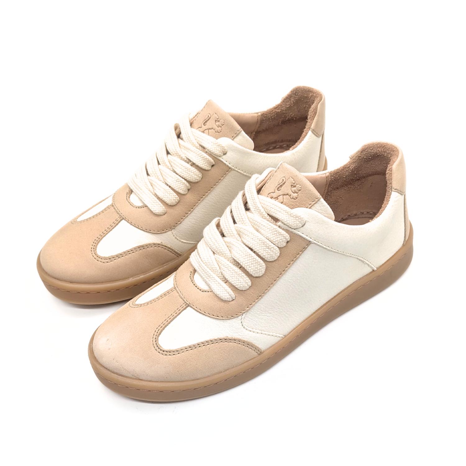 Werner 1911 B-Ware Bio-Sneaker aus Naturleder panna-beige mit Nappa und Nubukleder