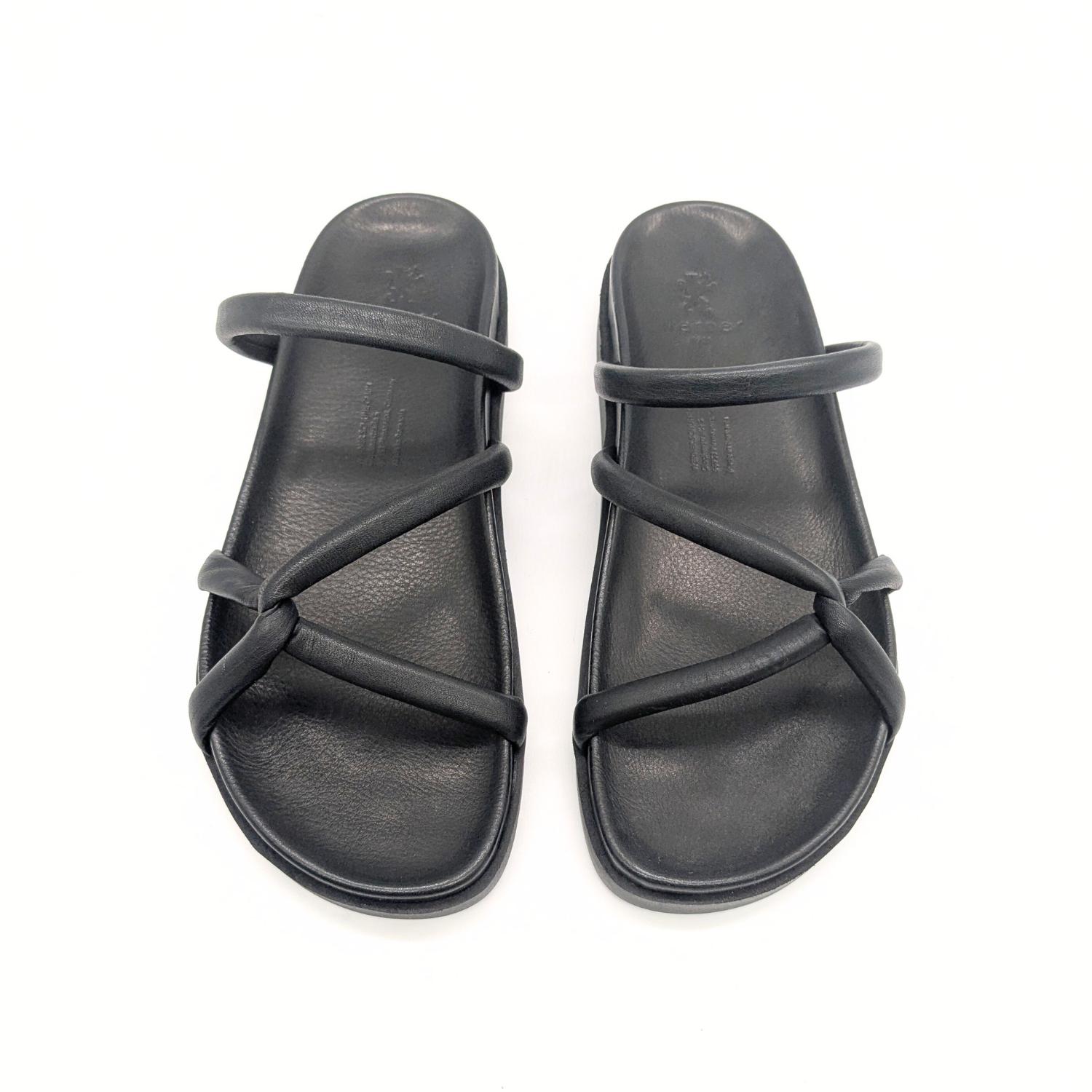 Werner 1911 Bio-Pantolette Efeu in Schwarz aus Nappaleder