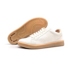 Werner 1911 Bio-Sneaker Eistaucher in Naturweiß Nubuk mit flacher Sohle