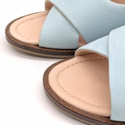 Werner 1911 Bio-Sandale Surfinia in Eisblau mit überkreuzten Riemen