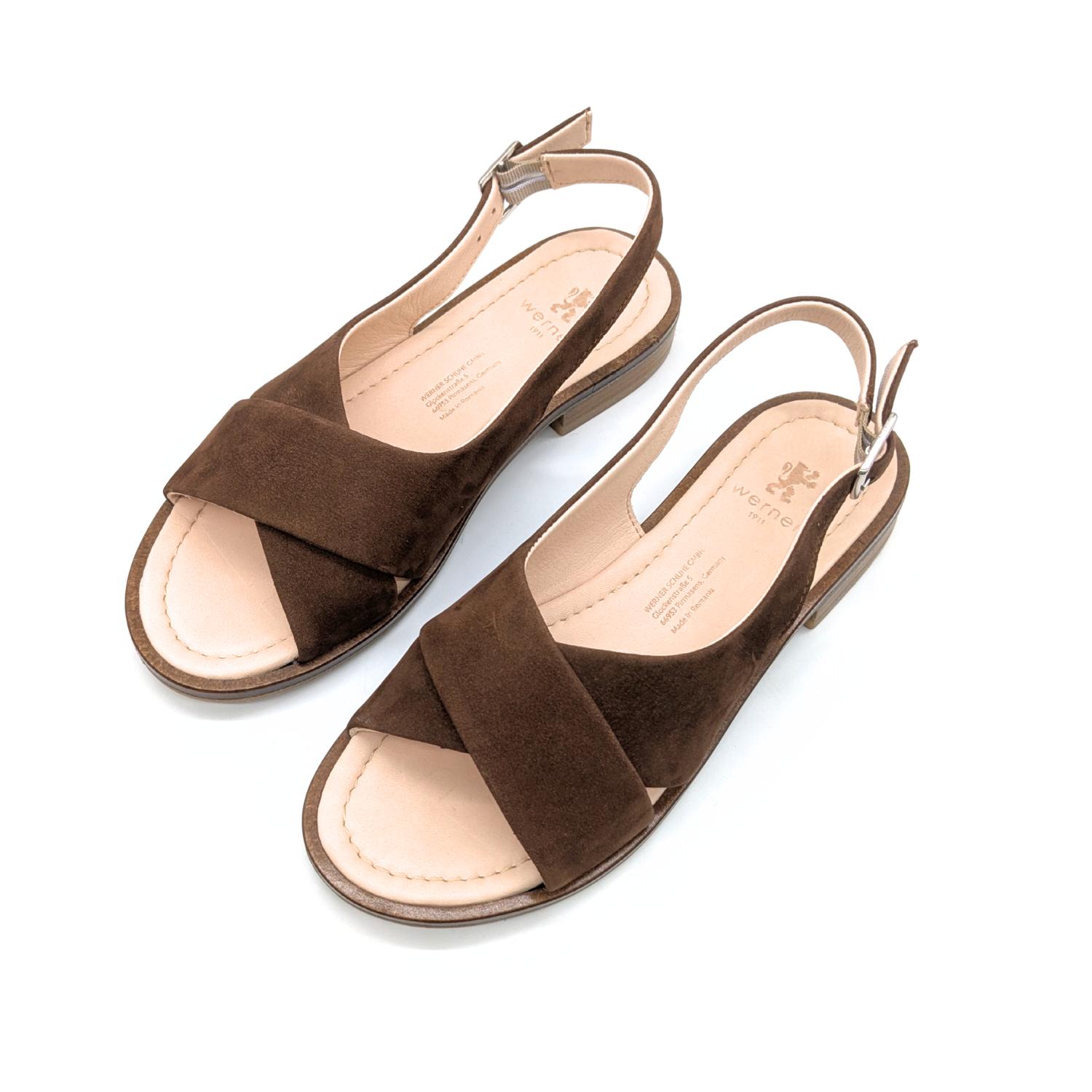 Werner 1911 Bio-Sandale Surfinia in Mittelbraun Nubukleder