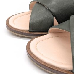 Werner 1911 Bio-Sandale Surfinia in Grün mit überkreuzten Riemen