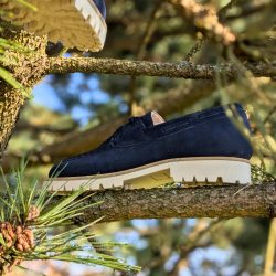 Werner 1911 Herren Bio-Bootsschuh Anjou dunkelblau im Mokassin Stil